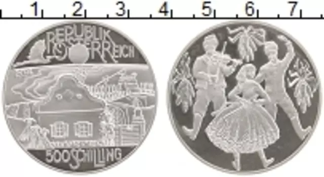 Монета 500 шиллингов Австрии 1994 года Серебро Регион Паннония