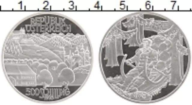 Монета 500 шиллингов Австрии 1995 года Серебро Заготовка дров