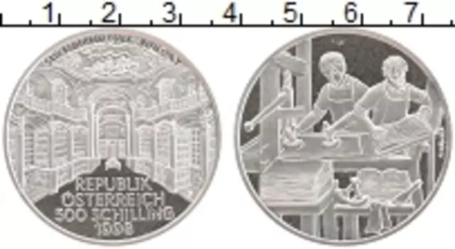 Монета 500 шиллингов Австрии 1998 года Серебро Библиотека Аббатства Адмонта
