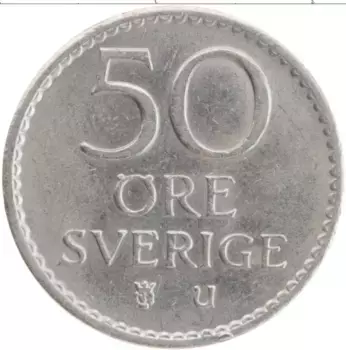 Монета 50 эре Швеции 1970 года Медно-никель Карл XVI Густав
