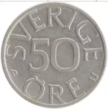 Монета 50 эре Швеции 1980 года Медно-никель Карл XVI Густав