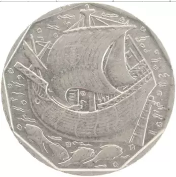 Монета 50 эскудо Португалии 1987 года Медно-никель