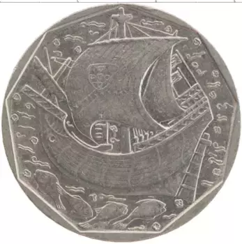 Монета 50 эскудо Португалии 1988 года Медно-никель