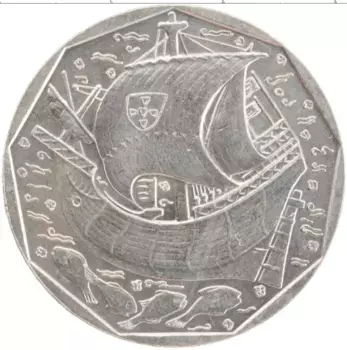 Монета 50 эскудо Португалии 1999 года Медно-никель