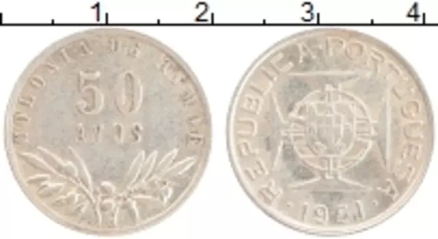 Монета 50 авос Тимора 1951 года Серебро