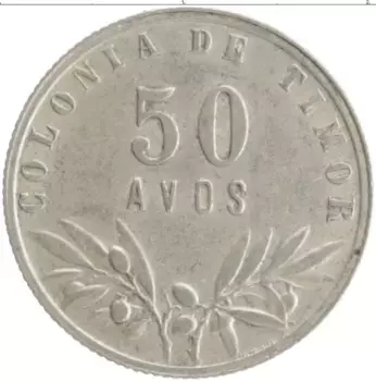 Монета 50 авос Тимора 1951 года Серебро