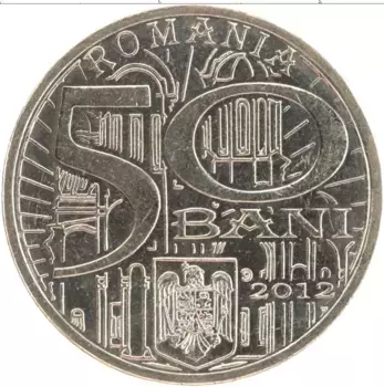 Монета 50 бани Румынии 2012 года Медно-никель 500 лет с начала правления Нягое Басараба