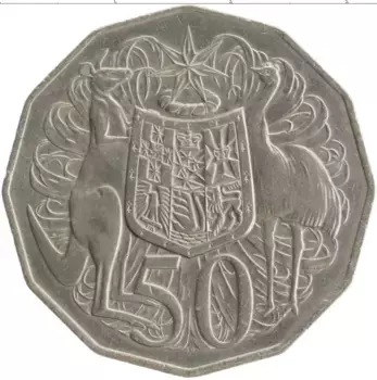Монета 50 центов Австралии 1980 года Медно-никель Елизавета II