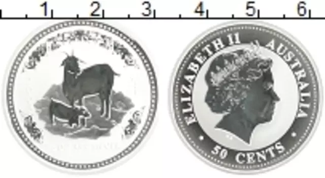 Монета 50 центов Австралии 2003 года Серебро Елизавета II