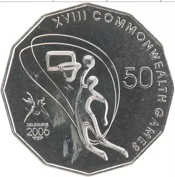 Монета 50 центов Австралии 2006 года Медно-никель XVIII Игры Содружества в Мельбурне