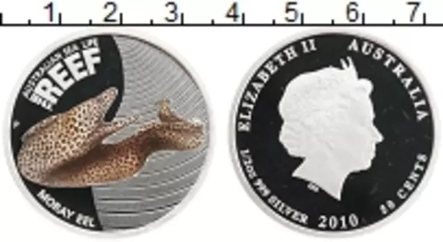 Монета 50 центов Австралии 2010 года Серебро Елизавета II