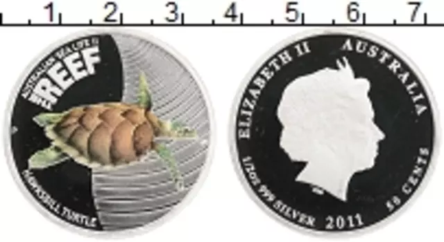 Монета 50 центов Австралии 2011 года Серебро Елизавета II