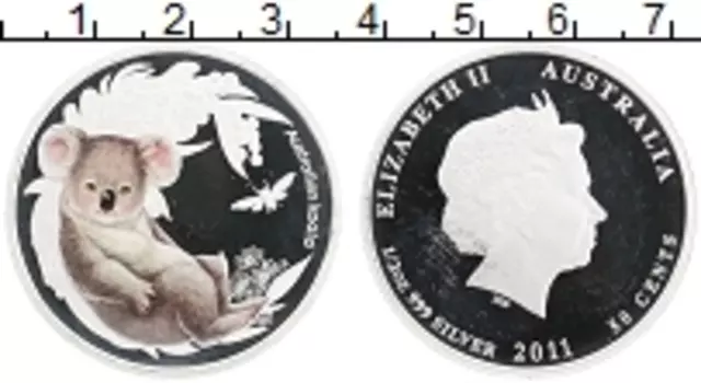Монета 50 центов Австралии 2011 года Серебро Елизавета II