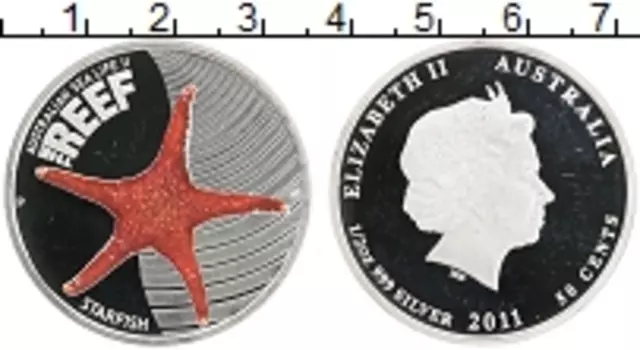 Монета 50 центов Австралии 2011 года Серебро Елизавета II