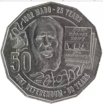 Монета 50 центов Австралии 2017 года Медно-никель 50 лет Референдума 1967 г