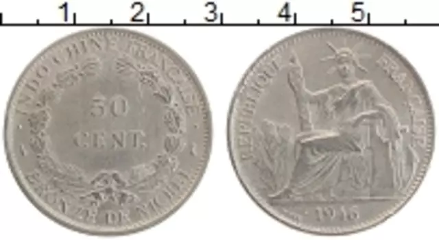 Монета 50 центов Индокитая 1946 года Медно-никель