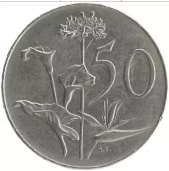 Монета 50 центов Южно Африканской Республики 1968 года Медно-никель Чарльз Роббертс Сварт