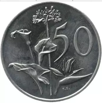 Монета 50 центов Южно Африканской Республики 1970 года Медно-никель
