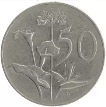 Монета 50 центов Южно Африканской Республики 1970 года Медно-никель