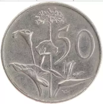 Монета 50 центов Южно Африканской Республики 1971 года Медно-никель