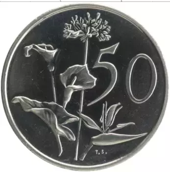 Монета 50 центов Южно Африканской Республики 1971 года Медно-никель