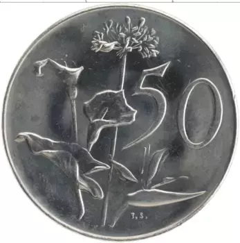 Монета 50 центов Южно Африканской Республики 1971 года Медно-никель