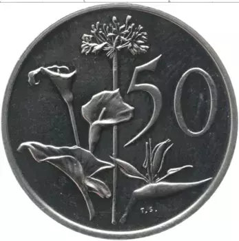 Монета 50 центов Южно Африканской Республики 1974 года Медно-никель