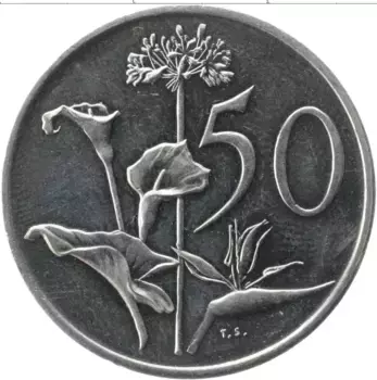 Монета 50 центов Южно Африканской Республики 1975 года Медно-никель