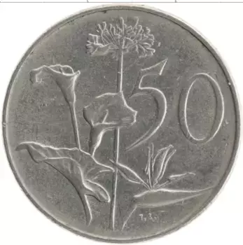 Монета 50 центов Южно Африканской Республики 1976 года Медно-никель Якобус Йоханнес Фуше