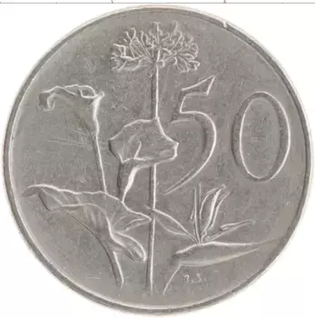 Монета 50 центов Южно Африканской Республики 1976 года Медно-никель Якобус Йоханнес Фуше