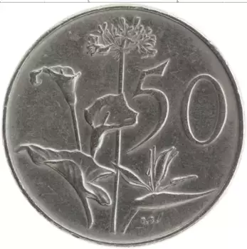 Монета 50 центов Южно Африканской Республики 1976 года Медно-никель Якобус Йоханнес Фуше