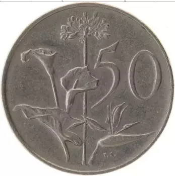 Монета 50 центов Южно Африканской Республики 1977 года Медно-никель