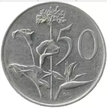 Монета 50 центов Южно Африканской Республики 1988 года Медно-никель