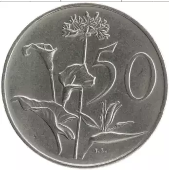 Монета 50 центов Южно Африканской Республики 1988 года Медно-никель