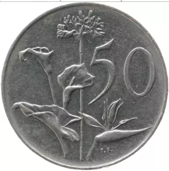 Монета 50 центов Южно Африканской Республики 1989 года Медно-никель