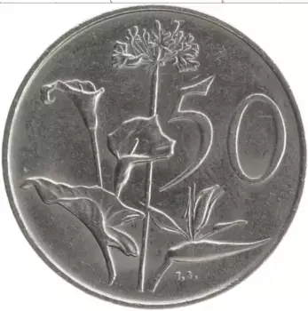 Монета 50 центов Южно Африканской Республики 1989 года Медно-никель