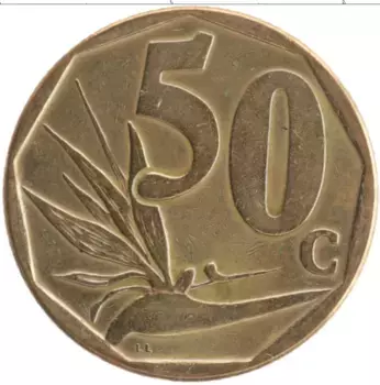 Монета 50 центов Южно Африканской Республики 2008 года Бронза