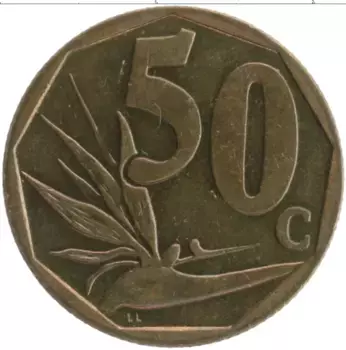 Монета 50 центов Южно Африканской Республики 2008 года Бронза