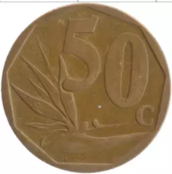 Монета 50 центов Южно Африканской Республики 2008 года Бронза