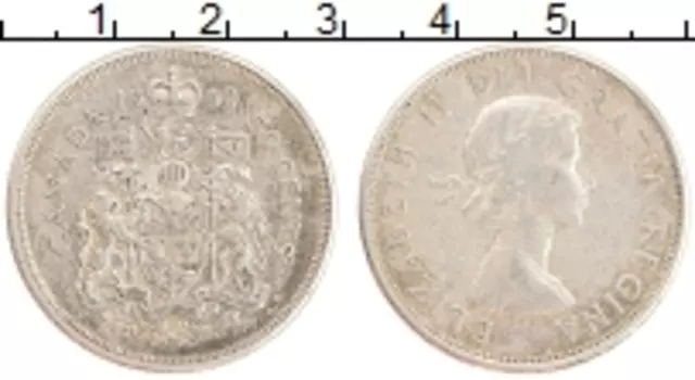 Монета 50 центов Канады 1960 года Серебро