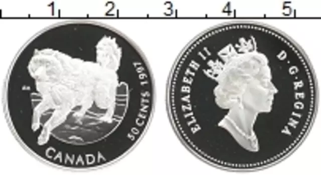 Монета 50 центов Канады 1997 года Серебро Елизавета II