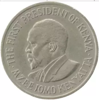 Монета 50 центов Кении 1975 года Медно-никель Мзее Йомо Кеньятта
