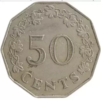 Монета 50 центов Мальты 1972 года Медно-никель