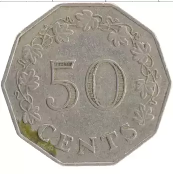 Монета 50 центов Мальты 1972 года Медно-никель