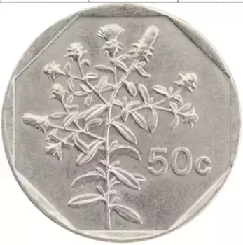 Монета 50 центов Мальты 1992 года Медно-никель