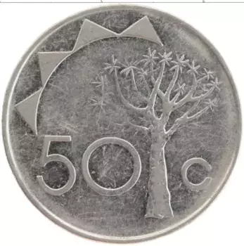 Монета 50 центов Намибии 1993 года Медно-никель
