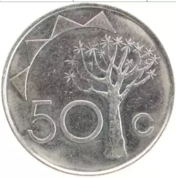 Монета 50 центов Намибии 1993 года Медно-никель