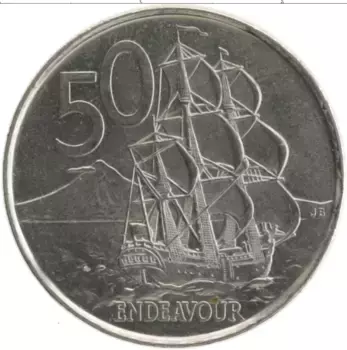 Монета 50 центов Новой Зеландии 2006 года Медно-никель Елизавета II