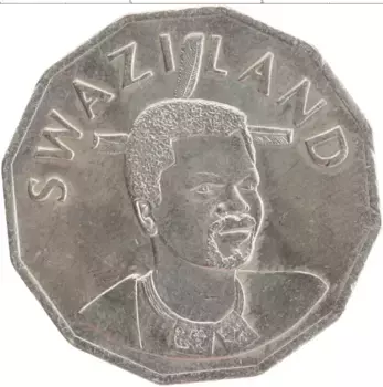 Монета 50 центов Свазиленда 1998 года Медно-никель Мсвати III
