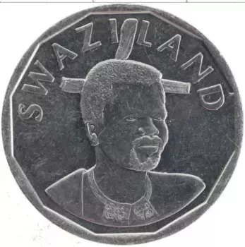 Монета 50 центов Свазиленда 2015 года Медно-никель Мсвати III